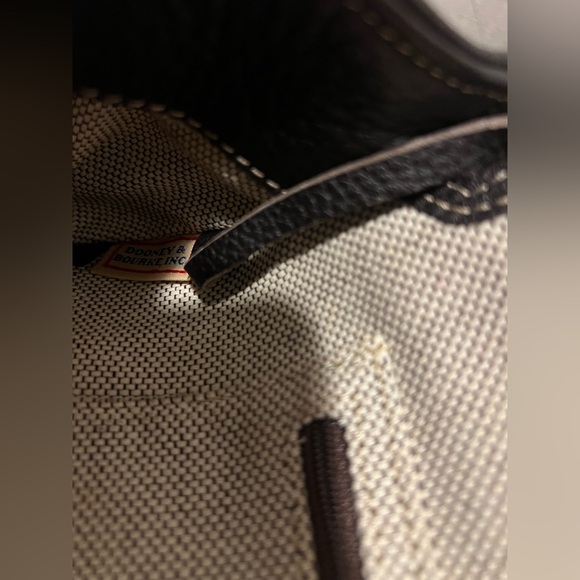 Dooney & Bourke Monogrammed Brown Leather Shoulder Bag - Picture 7 of 8